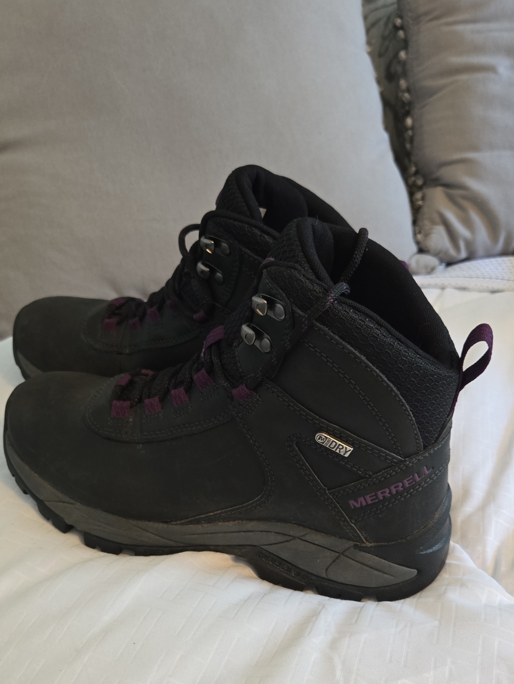 Merrell Black Hiking Boots with Purple Accents